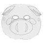 Set med 6 färgläggningsbara djurmasker i kartong Set med 6 färgläggningsbara djurmasker i kartong