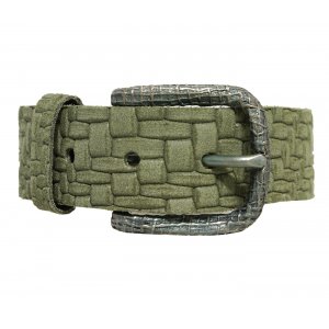 Damb�lte i crocco-m�nstrad oxl�der - Gr�n - 85 cm