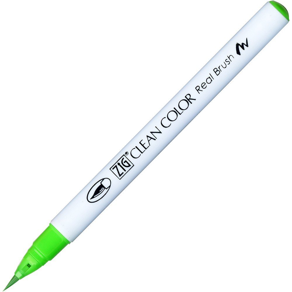 Penselpen ZIG Clean Color Real Brush - Flourcent Green (004) - Penselpenne, Penne, Penne, kridt & tusch
