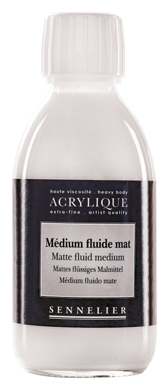 Akrylmedium Sennelier 1 Liter - Mat Gel Medium - Akrylmedier, Malermedium, Fernis og kunstner medier til kunstmaling