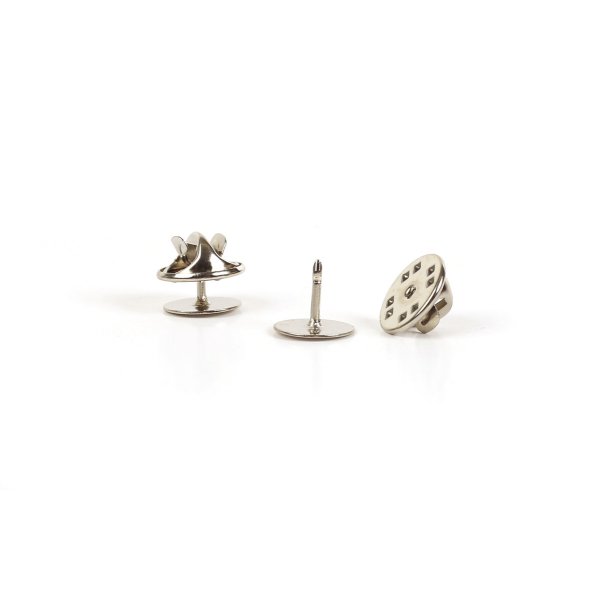 10 st platta silverf�rgade knappn�lar � 10 mm