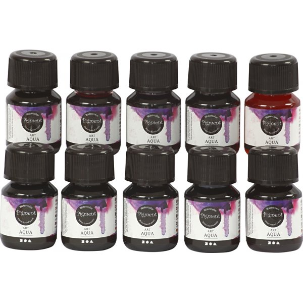 Flytande Akvarellfärg - mixade färger - 10 x 30 ml Flytande Akvarellfärg - mixade färger - 10 x 30 ml