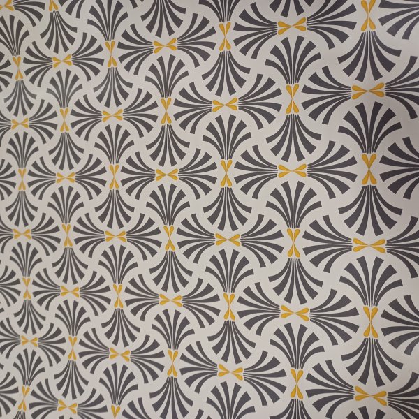 Vaxduk PVC hay svart gul 140 cm Vaxduk PVC hay svart gul 140 cm