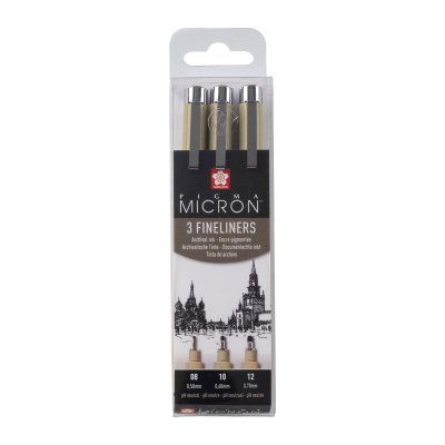 Fineliner Pigma Micron Sett - 3 penner (08, 10, 12)
