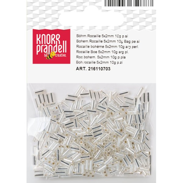 Rocaillep�rlor 5 x 2 mm, silverglans, 10 g
