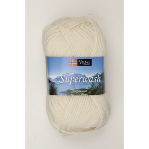 Viking garn Superwash 50 g Naturhvid (102)