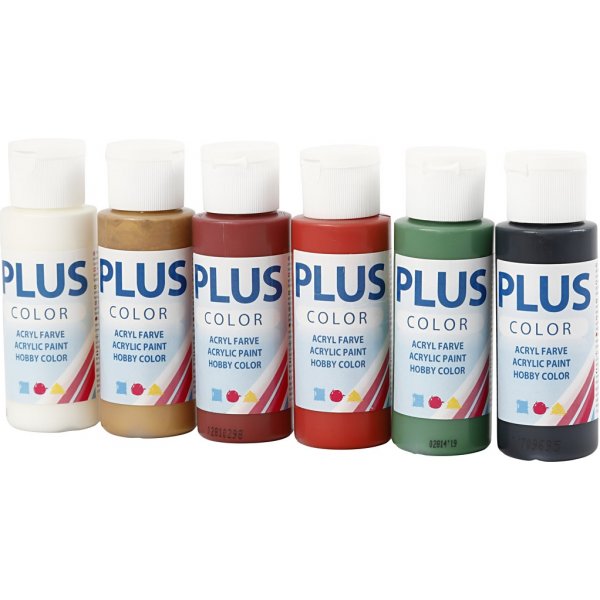 Plus Color Hobbyfärg - julfärger - 6 x 60 ml Plus Color Hobbyfärg - julfärger - 6 x 60 ml