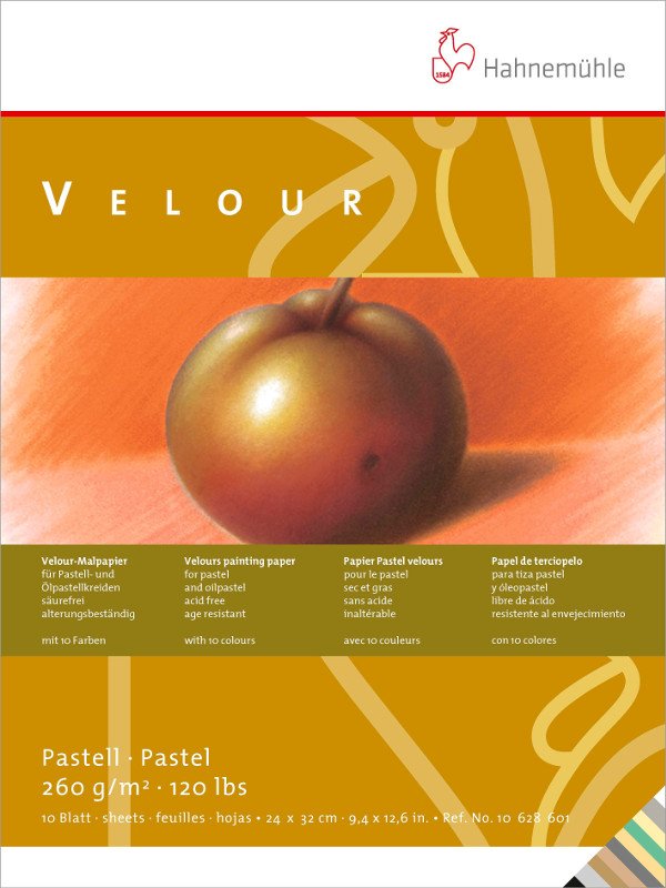 Pastelblok Hahnemühle Velourfarvet 260 g - 30x40 cm - Pastelblok, Blok