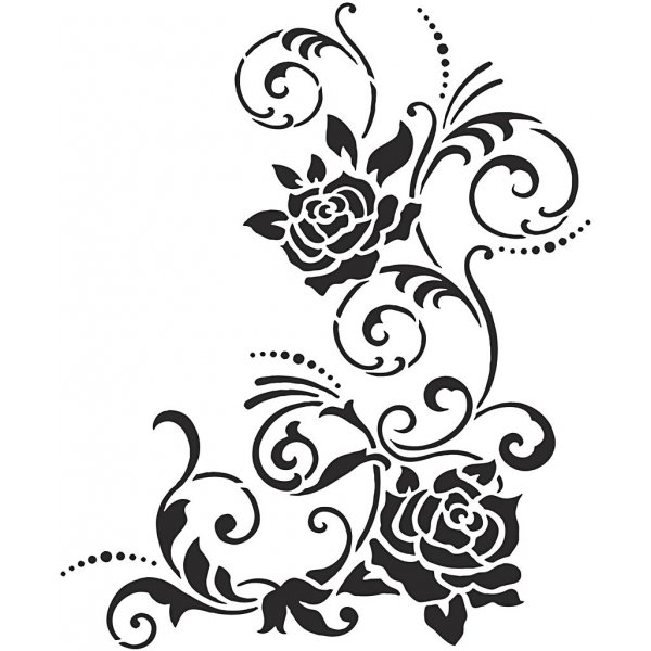 Stencil - blommor - A4 Stencil - blommor - A4