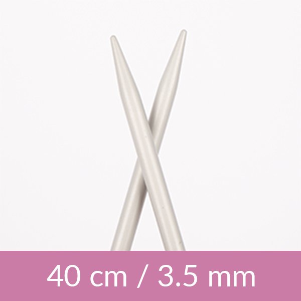 Cirkulære strikkepinde - aluminium - 40 cm 3,50 mm / 15,7 tommer US 4 - Rundpinde, Strikkepinde, Strikning, Strikke, hækle, knytte og væve