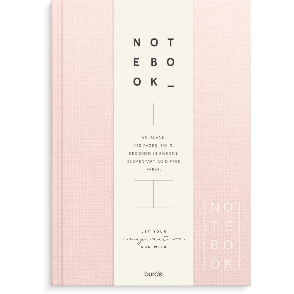 Notesbog - Tekstil - Pink - Uforet A5 - Notesbøger, Kontorartikler