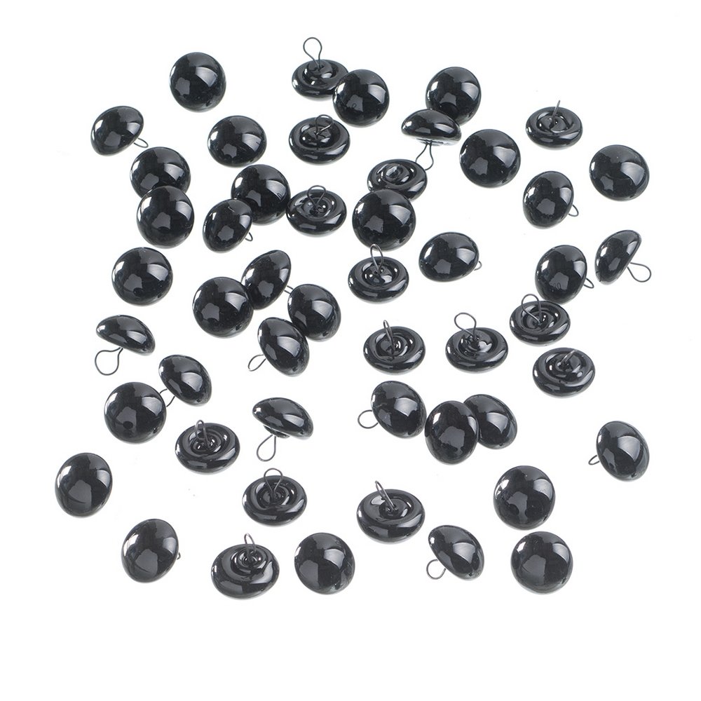 Dyreøjne Ø16 mm - Sorte 50-pak - Næser & øjne, Dekorationmateriale, Hobbymateriale, Håndværk