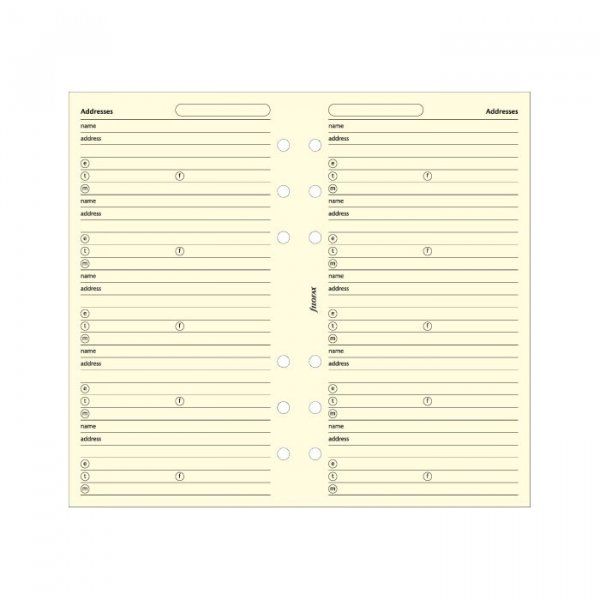 Adresseark for Filofax Personal - Beige