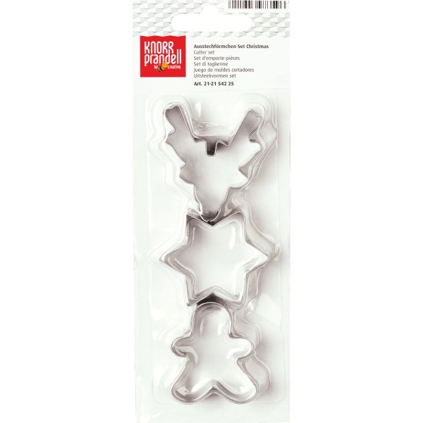 Utstickare julmotiv 3-pack i rostfritt st�l