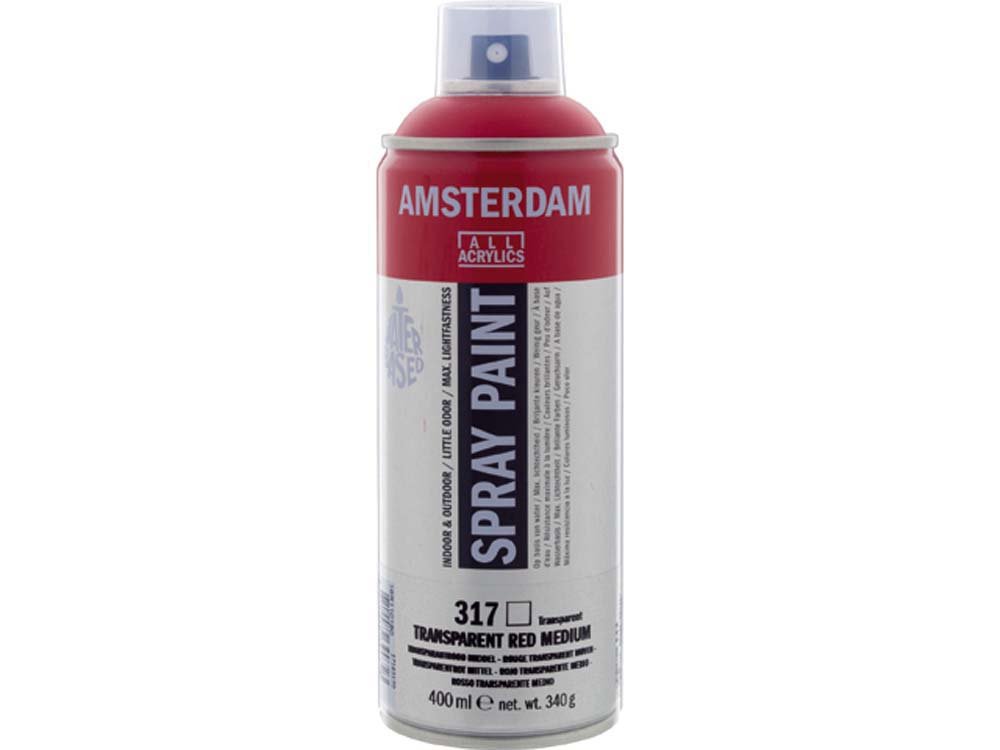 Amsterdam Spray 400 ml - Transparent Rød Medium - Spraydåser, Spraymaling, Hobbyfarve