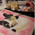 Kundbild Penselset - Akvarell no.1 (4 st): Min dotter målar våran katt Polly...