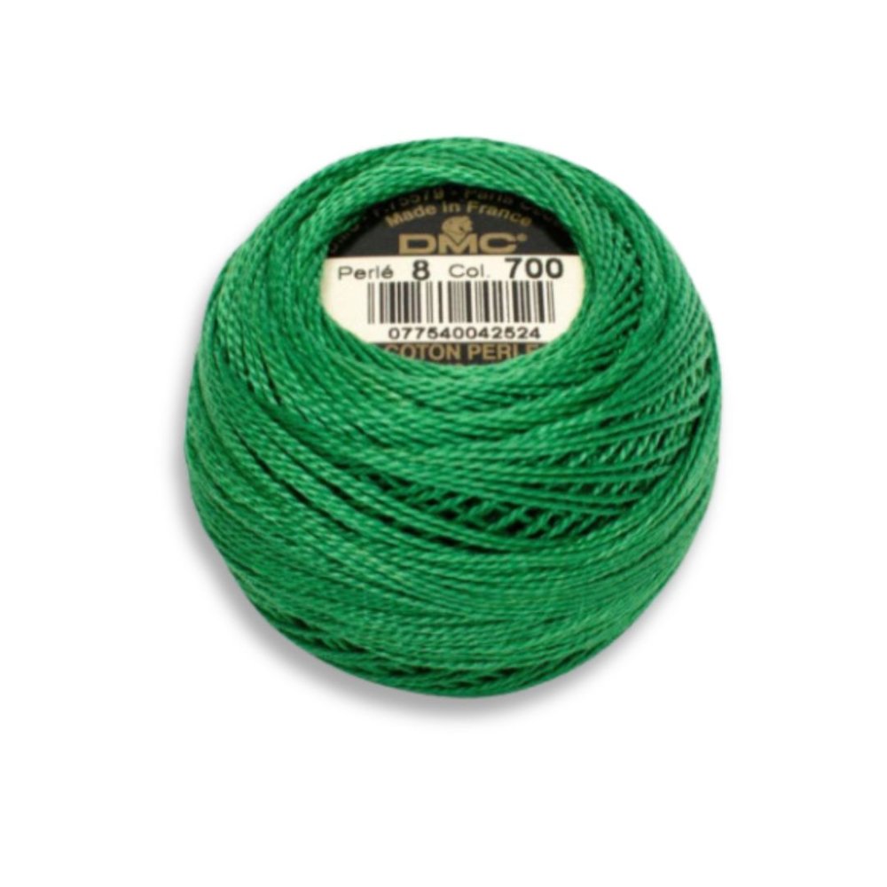 DMC Pearl Cotton Art. 116/8, 700 Bright Green - Broderigarn, Garn, Sticka & virka