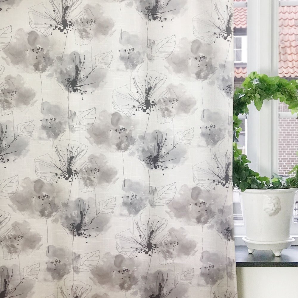 Gardinstoff Nilo Stark - Grey - Mønstrede gardinstoff, Gardinstoff, Hjemtekstil, Tekstiler