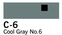 Copic Marker - C6 - Cool Grey Nr.6 - Tuschpenne, Penne, Penne, kridt & tusch