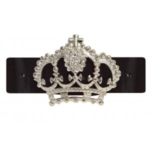 Damb�lte i lackerat kalvl�der - Svart - 80 cm