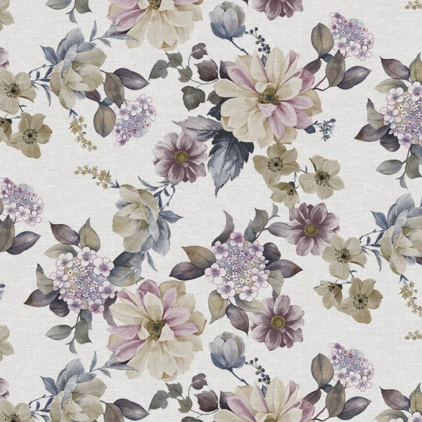 Voksdug med blomstermotiv - Lyng