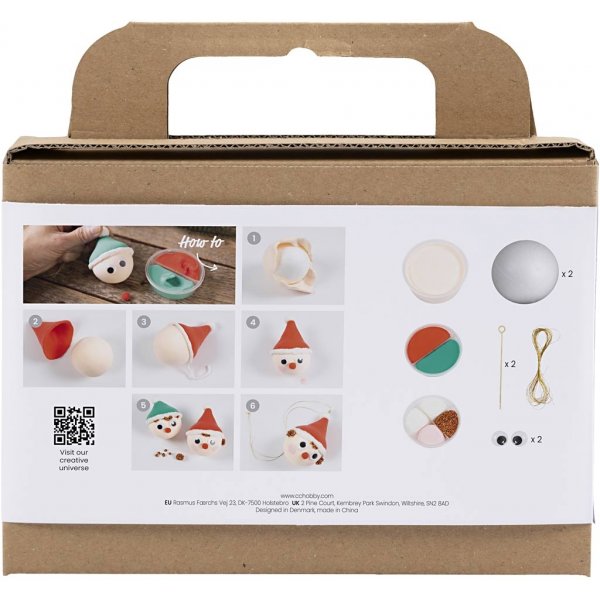 Mini DIY Kit Julgranskulor - Röda och gröna nissar Mini DIY Kit Julgranskulor - Röda och gröna nissar