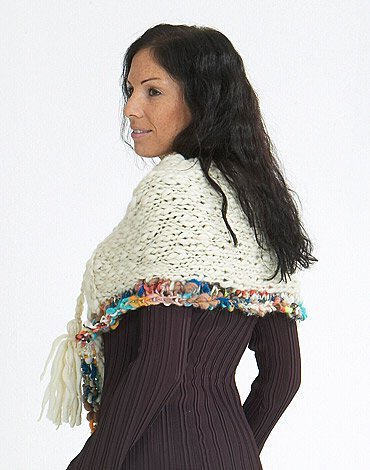 Stickmönster - Stickad poncho-sjal Stickmönster - Stickad poncho-sjal