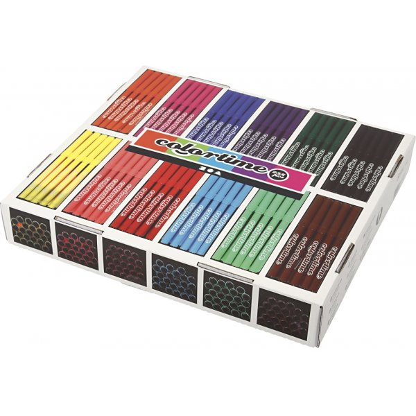 Colortime-pennor - mixade färger - 2 mm - 12x24 st Colortime-pennor - mixade färger - 2 mm - 12x24 st