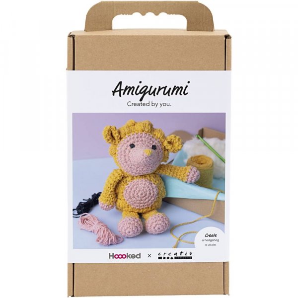DIY-s�t amigurumi pindsvin lyser�d og varm gul - 1 pakke.