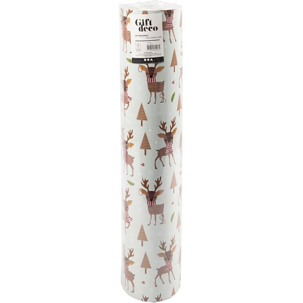 Presentpapper - isblå - Bambi - 100 m Presentpapper - isblå - Bambi - 100 m