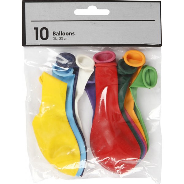 Ballonger - mixade färger - Ø23 cm - 10 st Ballonger - mixade färger - Ø23 cm - 10 st