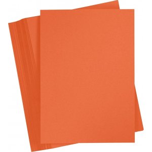 Farvet pap - orange - A4 - 180 g - 100 ark