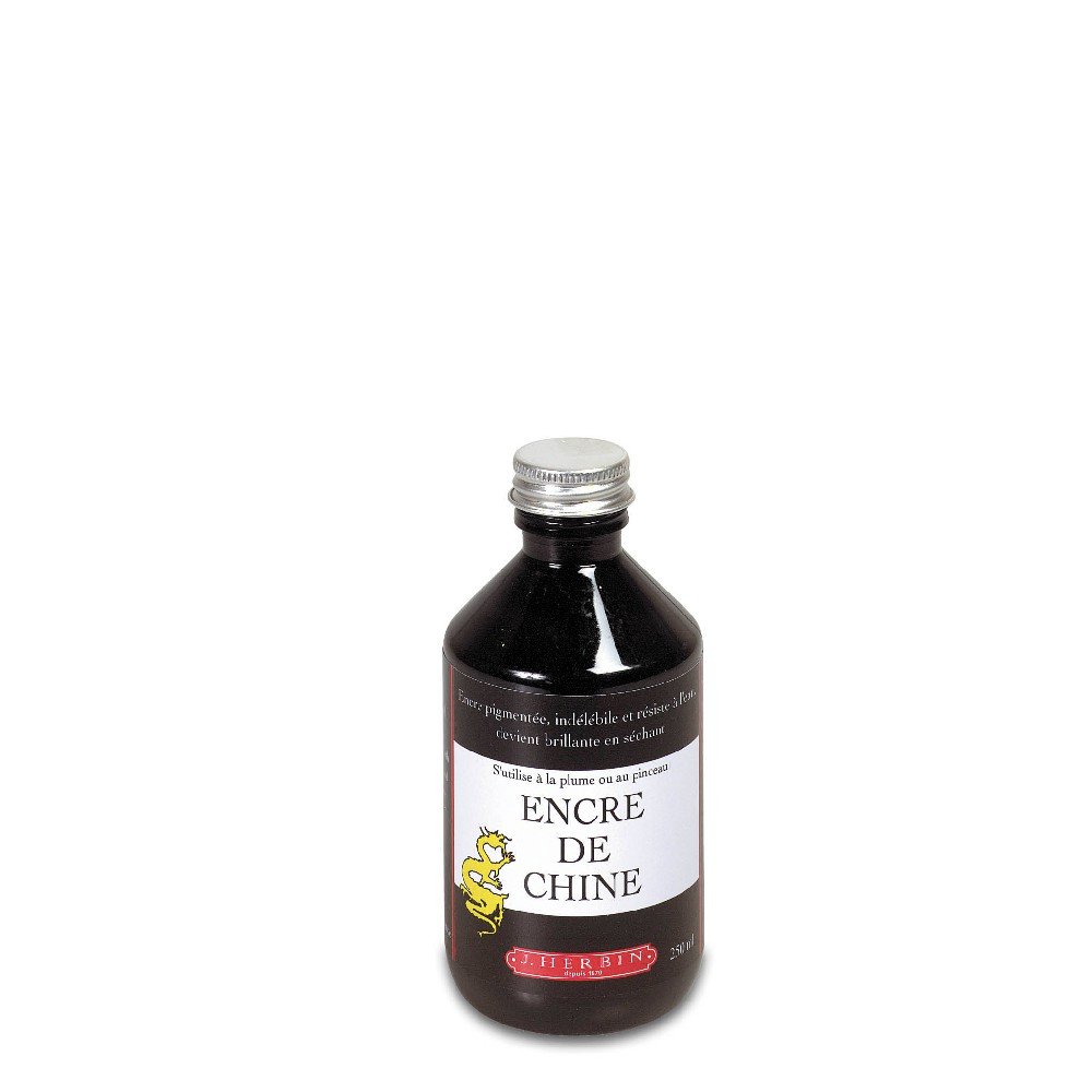 Indian Ink Herbin Black - 250 ml - Tusch & Blæk, Kunstnerfarver