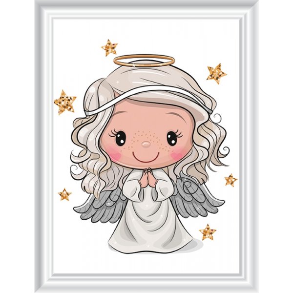 DiamondArt Kardborre 12x17 cm - ngel