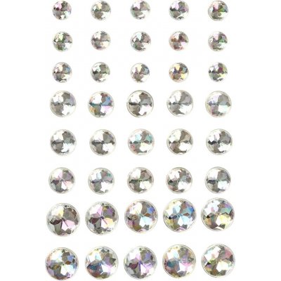 Halve perler - krystal - 40 stk