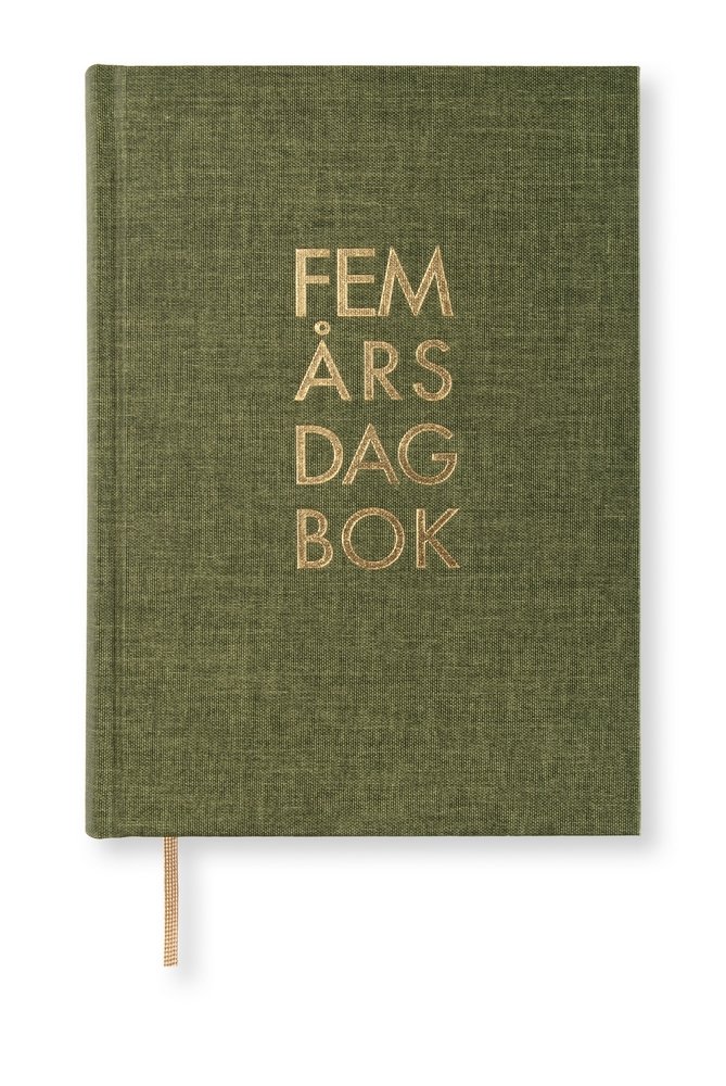 Dagbok 5-Års Tekstil A5 - Khakigrønn - Dagbøker, Kalender, Kontormaterialer