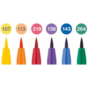 Ritpennset - Faber-Castell - Pitt Artist - 6 pennor (5F)