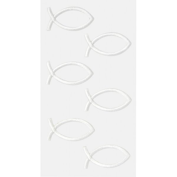 Textilstickers - Fisk - vit