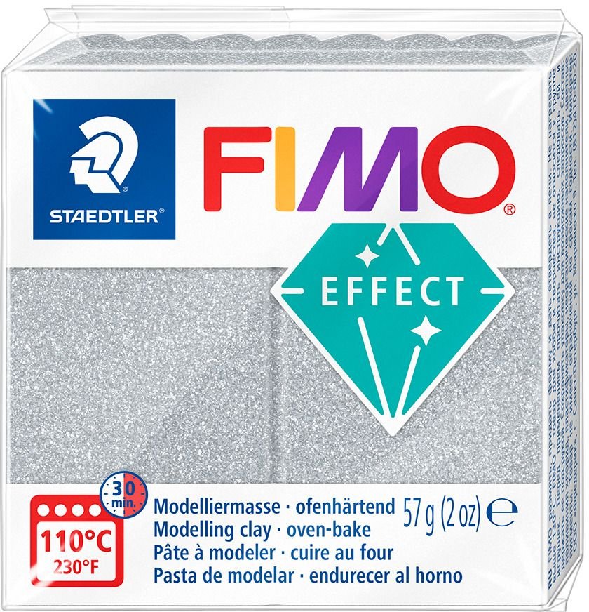Model Fimo Effect 57g - Glitter Sølv - Fimolera, Modellere, Hobbyartikler til børn, Hobbymateriale, Håndværk