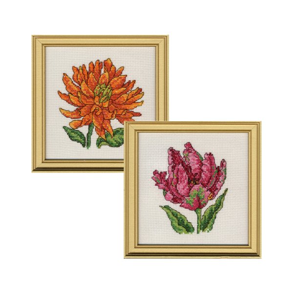 Broderisett fargerike blomstermalerier 12,5x15,5 cm - 2-pakning Broderisett fargerike blomstermalerier 12,5x15,5 cm - 2-pakning