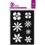 Blommor sj�lvh�ftande stencil