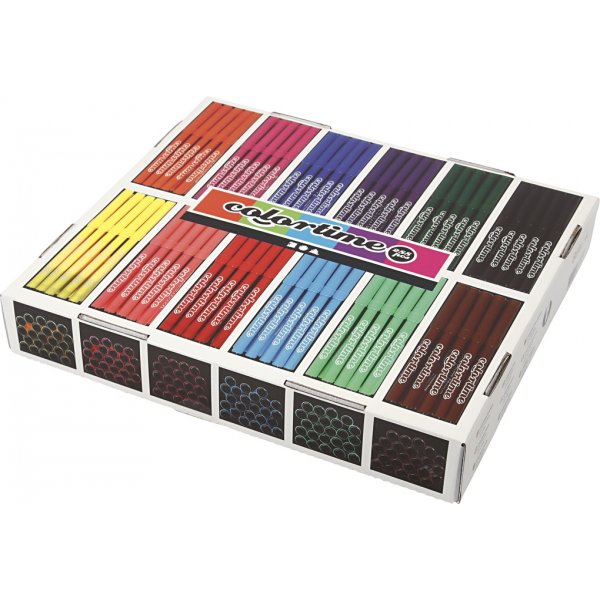 Colortime-pennor - mixade färger - 2 mm - 12x24 st Colortime-pennor - mixade färger - 2 mm - 12x24 st