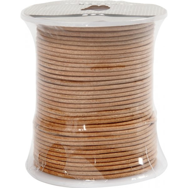 Lädersnöre - beige - 2 mm - 50 m Lädersnöre - beige - 2 mm - 50 m