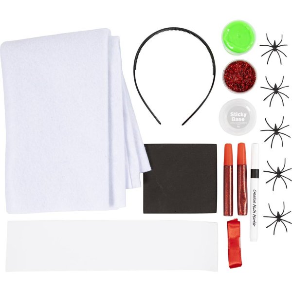 DIY-sæt Uhyggeligt kostume Kappe og pandebånd Blandede farver DIY-sæt Uhyggeligt kostume Kappe og pandebånd Blandede farver