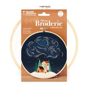 Broderikit nattmotiv Ø20 cm Broderikit nattmotiv Ø20 cm