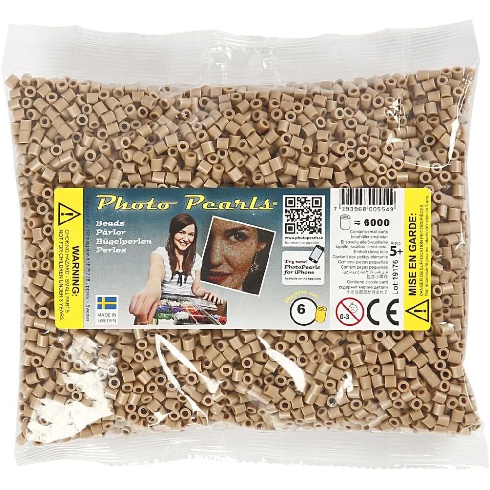 NABBI PhotoPearls - Beige (6) - 6000 stk - Photo Pearls, Perler & perleplader, Håndværk