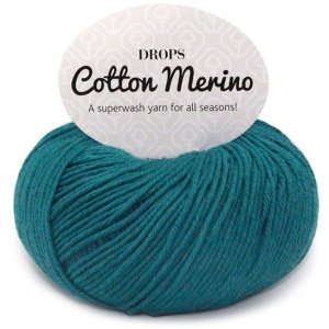 DROPS Cotton Merino Uni Colour garn - 50 g - Storm bl (26)