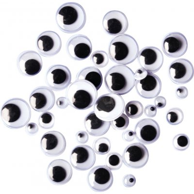 PET Eyes sort og hvid 7,10 & 15 mm - 300 stk