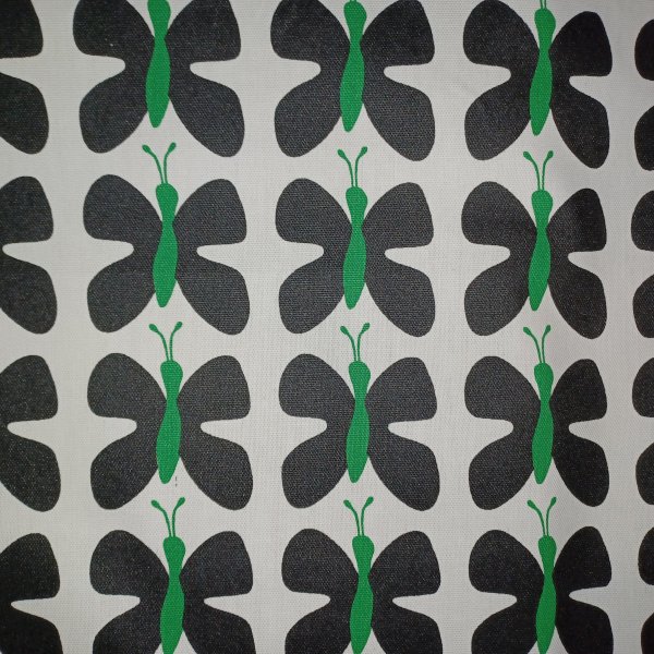 Vaxduk Textil green butterfly 140 cm