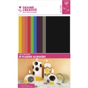 F�rgglada vaxark f�r ljusdekoration, 10-pack